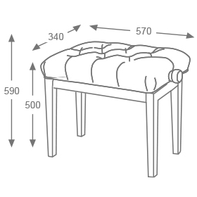 Dimensions de la banquette de piano BG33